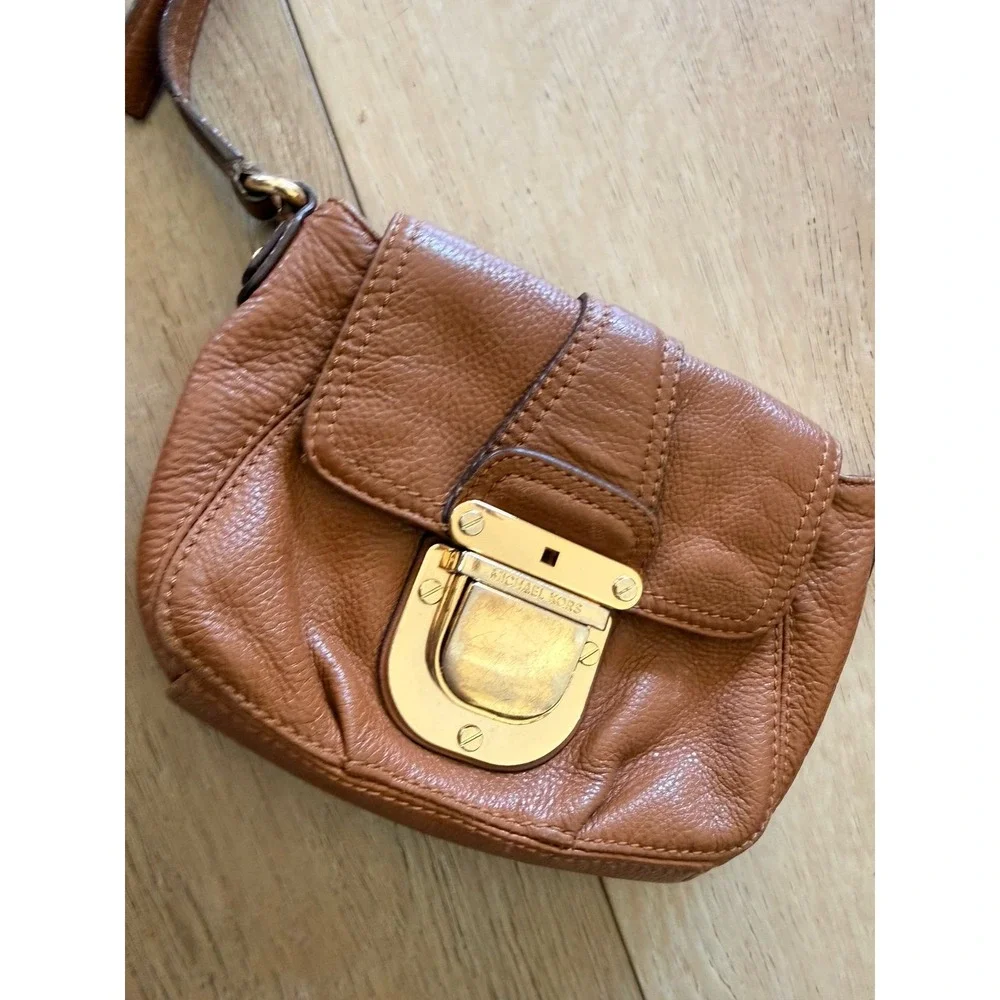 Michael Kors Brown Leather Crossbody Bag